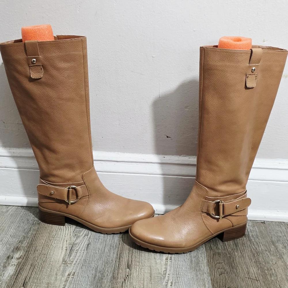 Nine West Tan Leather‎ Knee-High Boots